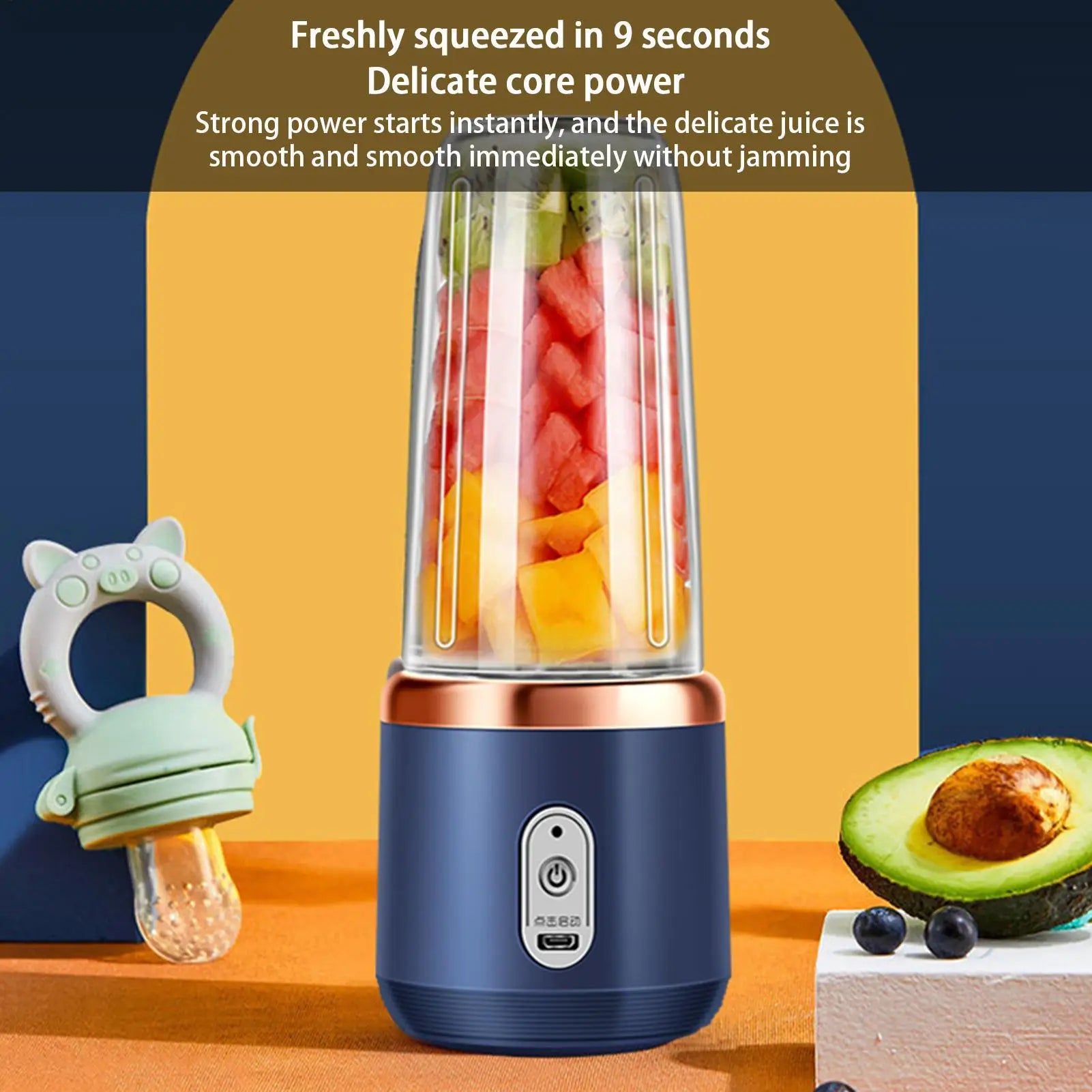 Portable Juice Blender USB Rechargeable Juicer Cup Personal Juicing Maker Blending Machine for Gym Office Apartment Travel