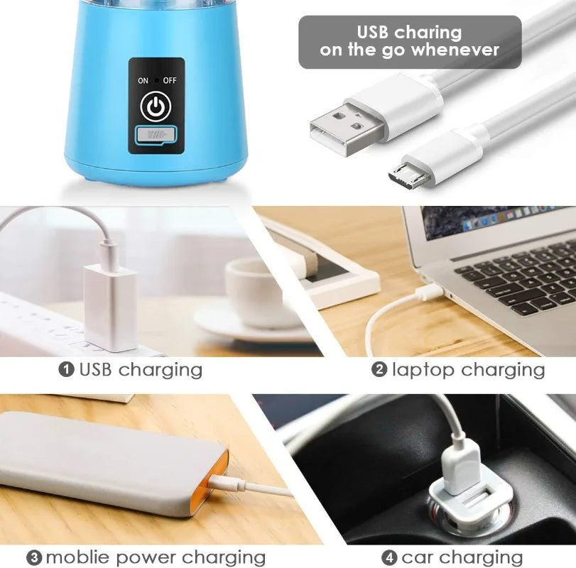 Portable Mini Electric Juicer USB Charging Smoothie Milkshake Maker Automatic Fresh Squeezer Fruit Orange Lemon Kitchen Blender