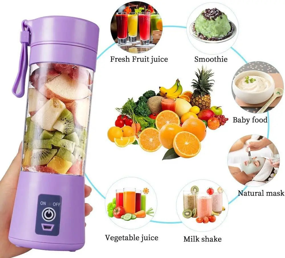 Portable Mini Electric Juicer USB Charging Smoothie Milkshake Maker Automatic Fresh Squeezer Fruit Orange Lemon Kitchen Blender